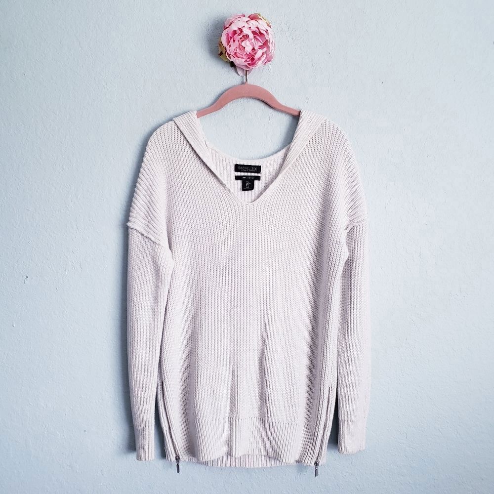 Rachel Zoe Light Gray Cotton Knit Hoodie